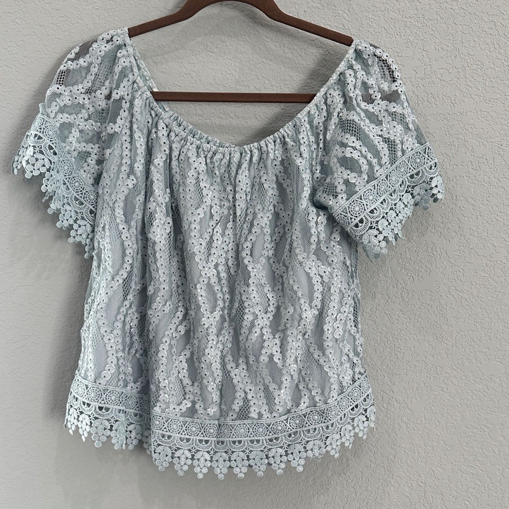 Daytrip Lace Blouse - Soft Blue
